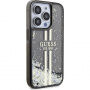 Etui Guess Liquid Glitter Gold Stripe na iPhone 14 Pro Max - szary