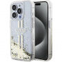 Etui Guess Liquid Glitter Gold Stripe na iPhone 14 Pro Max - przezroczysty