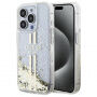 Etui Guess Liquid Glitter Gold Stripe na iPhone 15 Pro Max - przezroczysty