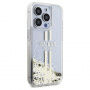 Etui Guess Liquid Glitter Gold Stripe na iPhone 15 Pro Max - przezroczysty