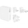 4-portowa ładowarka PD 140W BELKIN BoostCharge Pro - 3x USB-C / USB-A z adapterami UK, EU, US dla iPhone / iPada / MacBooka - biała