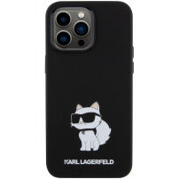 Etui silikonowe Karl Lagerfeld Choupette NFT na iPhone 15 Pro Max - czarny