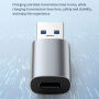 Adapter do ładowania i transmisji danych USB-A / USB-C female - srebrny