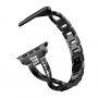 Pasek metalowy z kamykami do Apple Watch Ultra 49 mm / 45 mm / 44 mm / 42 mm - czarny