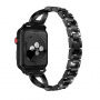 Pasek metalowy z kamykami do Apple Watch Ultra 49 mm / 45 mm / 44 mm / 42 mm - czarny