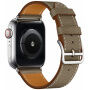 Skórzany pasek na Apple Watch 42mm / 41mm / 40mm / 38mm - szaro-brązowy