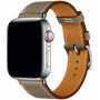 Skórzany pasek na Apple Watch 42mm / 41mm / 40mm / 38mm - szaro-brązowy