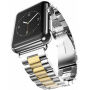 Pasek ze stali nierdzewnej luksusowy do Apple Watch 41 mm / 40 mm / 38 mm - złoto-srebrny