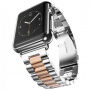 Pasek ze stali nierdzewnej luksusowy do Apple Watch 41 mm / 40 mm / 38 mm - srebrno-brązowy