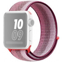 Pasek nylonowy w paski dla Apple Watch 42mm / 41mm / 40mm / 38mm - jagodowy
