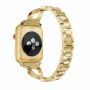 Pasek metalowy z kamyczkami do Apple Watch Ultra 49mm / 46mm / 45mm / 44mm / 42mm - złoty