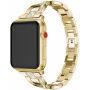 Pasek metalowy z kamyczkami do Apple Watch Ultra 49mm / 46mm / 45mm / 44mm / 42mm - złoty