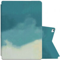 Etui z akwarelowym wzorem na iPad 9,7" (2017/2018) / Air 1 / 2 / Pro 9,7" - ciemnoturkusowe