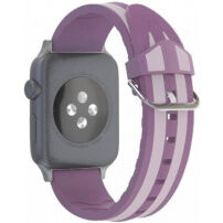 Pasek silikonowy z prążkami dla Apple Watch 42mm / 41mm / 40mm / 38mm - fioletowy