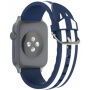 Pasek silikonowy z prążkami dla Apple Watch Ultra 49mm / 46mm / 45mm / 44mm / 42mm - niebiesko-biały