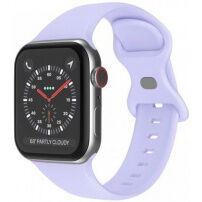 Silikonowy pasek z klamrą motylkową dla Apple Watch 42mm / 41mm / 40mm / 38mm - liliowy