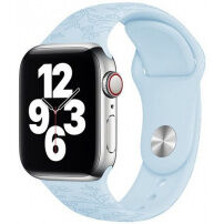 Silikonowy pasek z kwiatowym wzorem dla Apple Watch Ultra 49mm / 46mm / 45mm / 44mm / 42mm - pastelowy niebieski