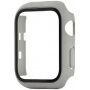 Silikonowy pasek z obudową ze szkła hartowanego dla Apple Watch 38mm - szary