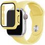 Silikonowy pasek z obudową ze szkła hartowanego dla Apple Watch 38mm - żółte