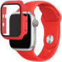 Silikonowy pasek z obudową ze szkła hartowanego dla Apple Watch 38mm - czerwony