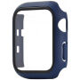 Silikonowy pasek z obudową ze szkła hartowanego dla Apple Watch 38mm - ciemnoniebieski