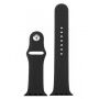 Silikonowy pasek z obudową ze szkła hartowanego dla Apple Watch 42mm - czarny