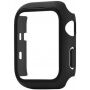 Silikonowy pasek z obudową ze szkła hartowanego dla Apple Watch 42mm - czarny