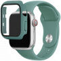 Silikonowy pasek z obudową ze szkła hartowanego dla Apple Watch 42mm - naftowy