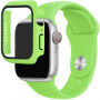 Silikonowy pasek z obudową ze szkła hartowanego dla Apple Watch 45mm / 44mm - zielone