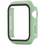 Silikonowy pasek z obudową ze szkła hartowanego dla Apple Watch 45mm / 44mm - pastelowy zielony