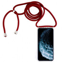 Etui przezroczyste ze smyczą na iPhone 11Pro Max - czerwony