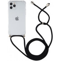 Przezroczysty pokrowiec ze sznurkiem dla iPhone 12 Pro Max - czarny