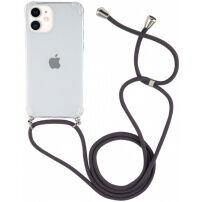 Etui przezroczyste ze smyczą na iPhone 11 - szary