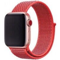 Pasek nylonowy z zapięciem na rzep do Apple Watch 42mm / 41mm / 40mm / 38mm - koralowy