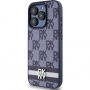 Etui DKNY Checkered Pattern and Stripe do iPhone’a 15 Pro - ciemnoniebieski