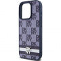 Etui DKNY Checkered Pattern and Stripe do iPhone’a 15 Pro - ciemnoniebieski