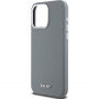 Etui silikonowe DKNY Silver Metal Logo z MagSafe do iPhone’a 15 Pro Max - szary
