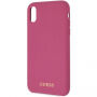 Guess Silicone Gold Logo case etui do iPhone XR - różowe