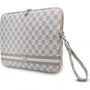 Torba DKNY Checkered Pattern and Stripe do iPada do 13"/MacBooka do 14" - beżowa