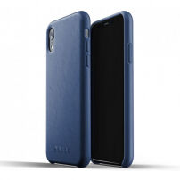 Mujjo Full Leather pokrowiec do iPhone XR - niebieski