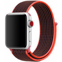 Pasek nylonowy z zapięciem na rzep do Apple Watch 42mm / 41mm / 40mm / 38mm - czarno-różowy