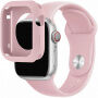Silikonowy pasek z silikonowym etui do Apple Watch 41mm / 40mm - jasnoróżowy