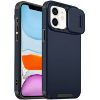 Etui matowe z przesuwaną osłoną aparatu fotograficznego na iPhone 11 - ciemnoniebieski