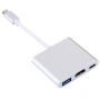 3w1 Redukcja z USB-C na HDMI + USB 3.0 + USB-C dla iPad / MacBook – srebrna
