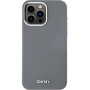 Etui silikonowe DKNY Silver Metal Logo z MagSafe do iPhone’a 15 Pro Max - szary