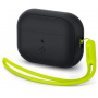 Etui silikonowe Spigen Silicone Fit z pętelką na słuchawki AirPods Pro 2 (2022) - czarna limonka