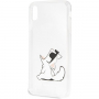 Karl Lagerfeld Fun Choupette No Rope Hard Case etui do iPhone XS Max - przezroczyste