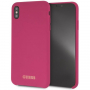 Guess Silicone Gold Logo case etui do iPhone XS Max - różowe