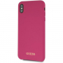 Guess Silicone Gold Logo case etui do iPhone XS Max - różowe