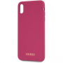 Guess Silicone Gold Logo case etui do iPhone XS Max - różowe